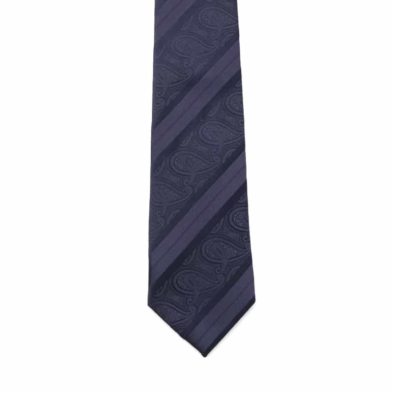 BARNEYS NEW YORK ペイズリー柄タイ NAVY
