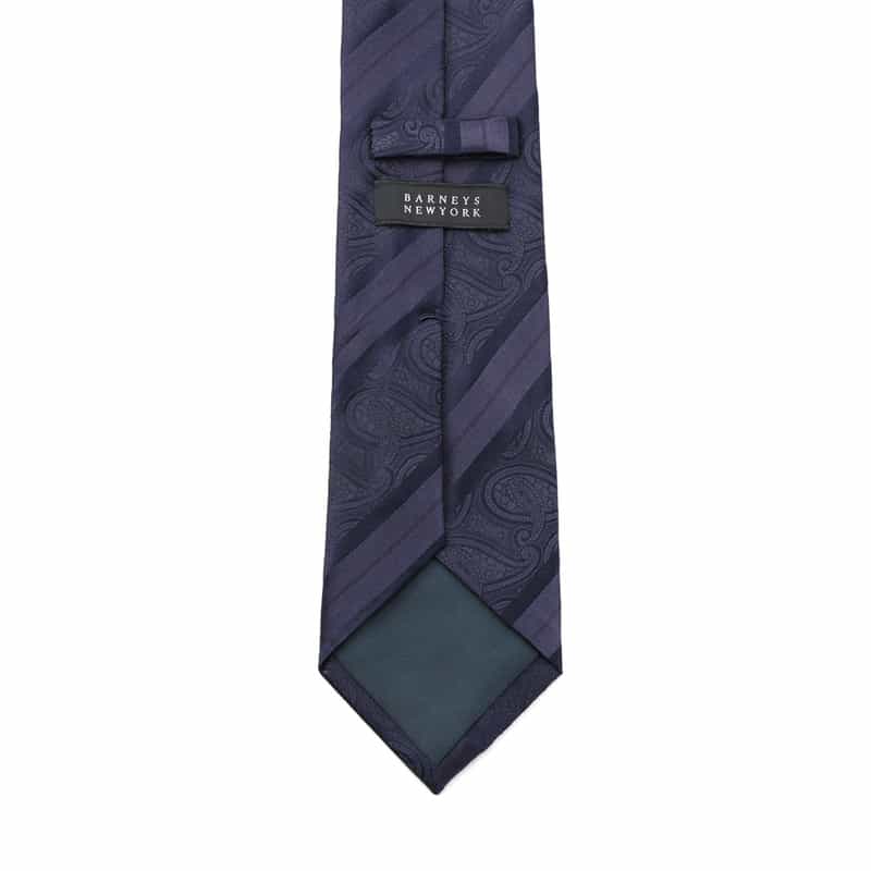 BARNEYS NEW YORK ペイズリー柄タイ NAVY