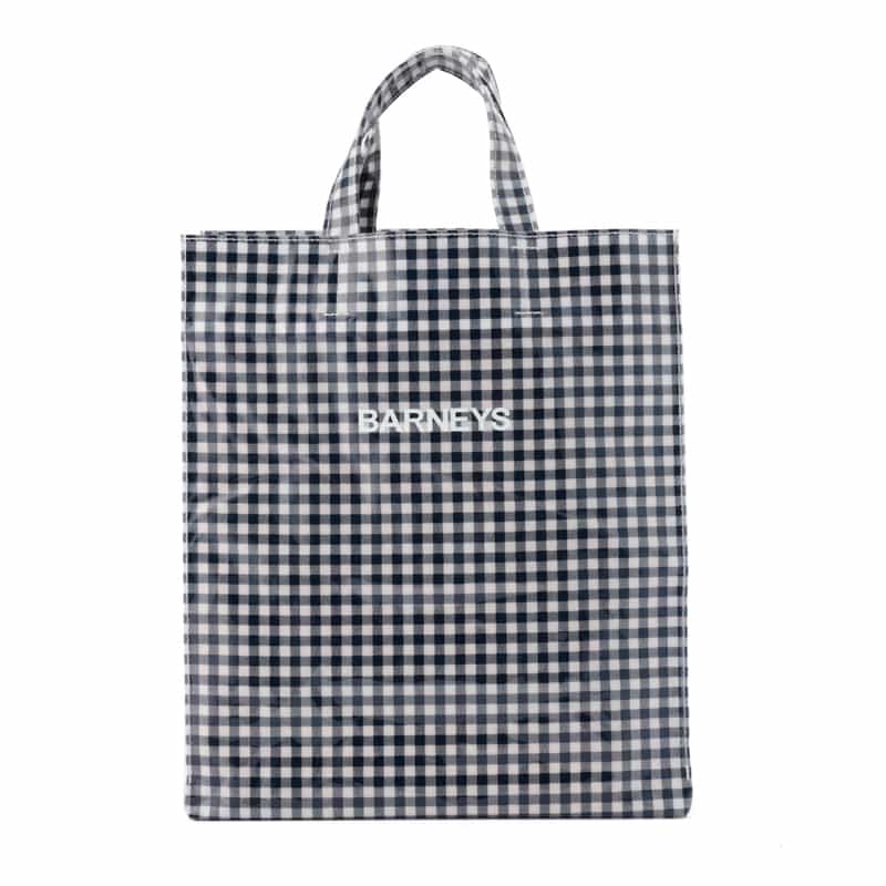 BARNEYS NEW YORK "BARNEYS" ロゴ入りPVCトートバッグ（L） NAVY