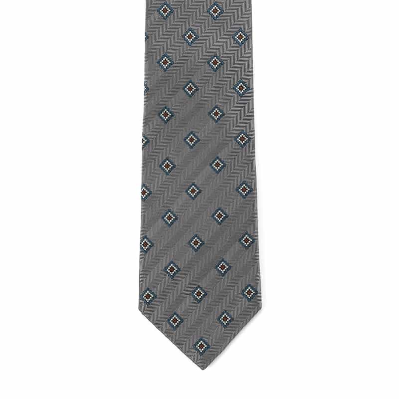 STEFANO BIGI STEFANO BIGI＜ステファノ ビジ＞ スクエア小紋柄タイ GRAY