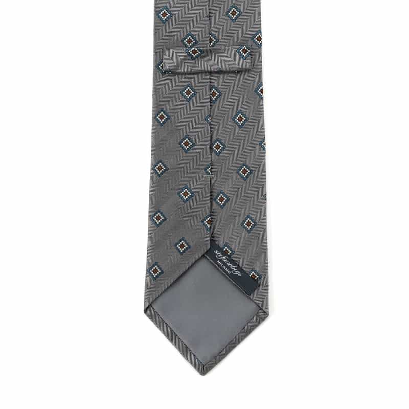 STEFANO BIGI STEFANO BIGI＜ステファノ ビジ＞ スクエア小紋柄タイ GRAY