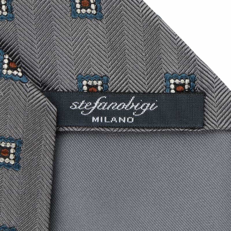 STEFANO BIGI STEFANO BIGI＜ステファノ ビジ＞ スクエア小紋柄タイ GRAY