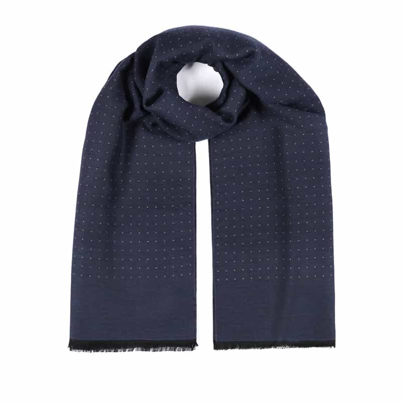 STEFANO BIGI STEFANO BIGI<ステファノ ビジ> ピンドット柄スカーフ NAVY