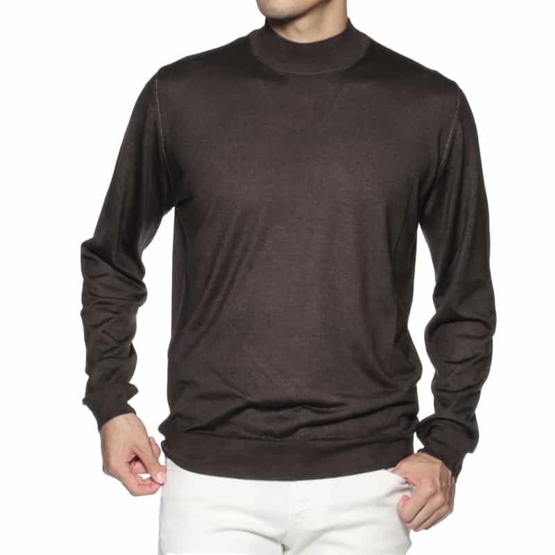 MAURO OTTAVIANI MAURO OTTAVIANI＜マウロ オッタヴィアーニ＞ バーニーズ　ニューヨーク限定モックネックニットプルオーバー DARK BROWN