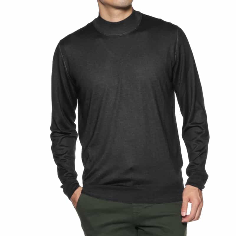 MAURO OTTAVIANI MAURO OTTAVIANI＜マウロ オッタヴィアーニ＞ バーニーズ　ニューヨーク限定モックネックニットプルオーバー BLACK