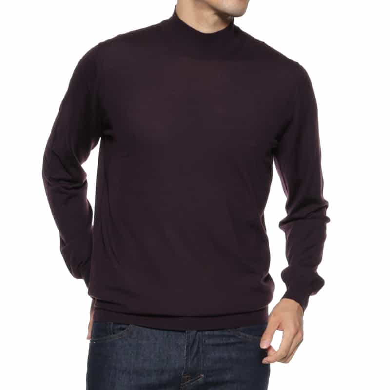 MAURO OTTAVIANI MAURO OTTAVIANI＜マウロ オッタヴィアーニ＞ バーニーズ　ニューヨーク限定モックネックニットプルオーバー WINE