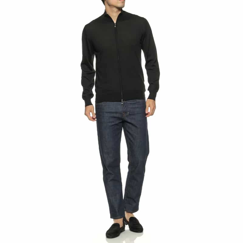 MAURO OTTAVIANI MAURO OTTAVIANI＜マウロ オッタヴィアーニ＞ バーニーズ　ニューヨーク限定ジップアップニットカーディガン BLACK