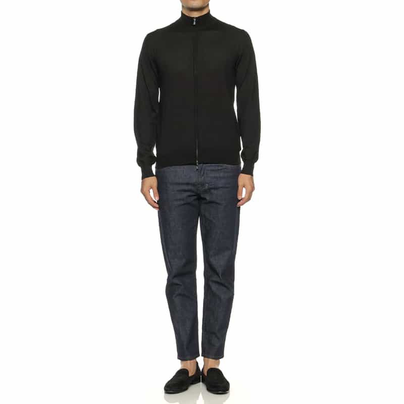 MAURO OTTAVIANI MAURO OTTAVIANI＜マウロ オッタヴィアーニ＞ バーニーズ　ニューヨーク限定ジップアップニットカーディガン BLACK