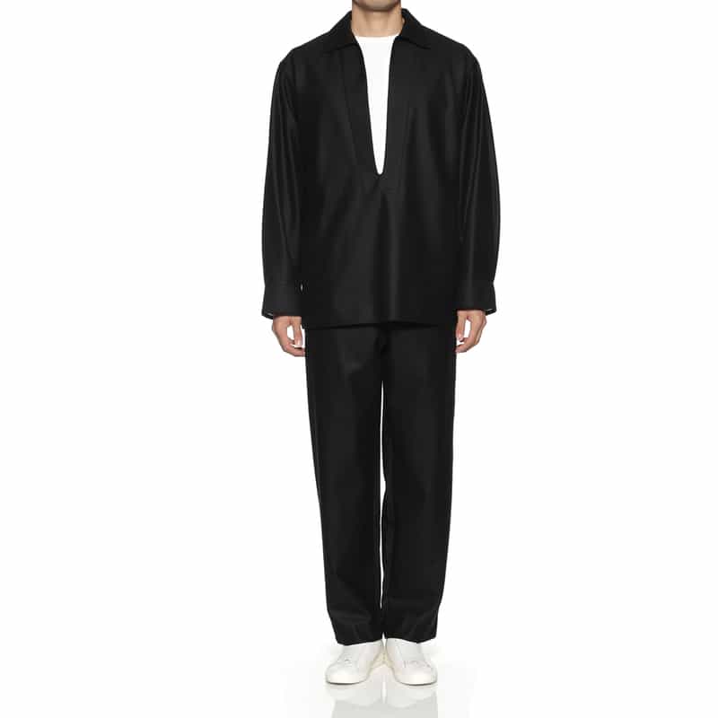 BARNEYS NEW YORK セットアップ イージーワイドストレートパンツ BLACK