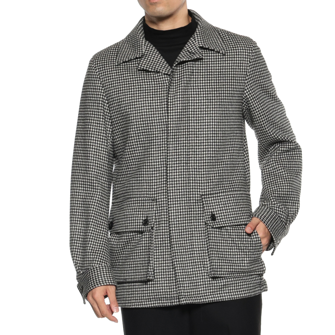 シェファードチェック柄ドライビングジャケット