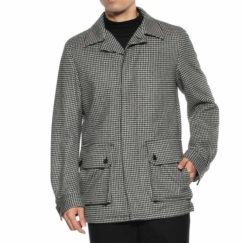 シェファードチェック柄ドライビングジャケット