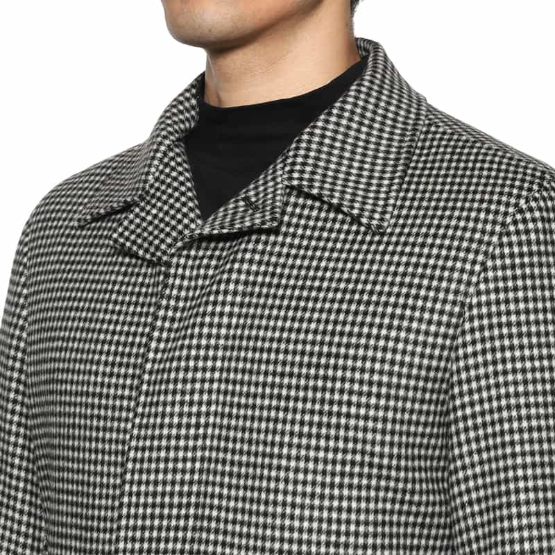 BARNEYS NEW YORK シェファードチェック柄ドライビングジャケット BLACK