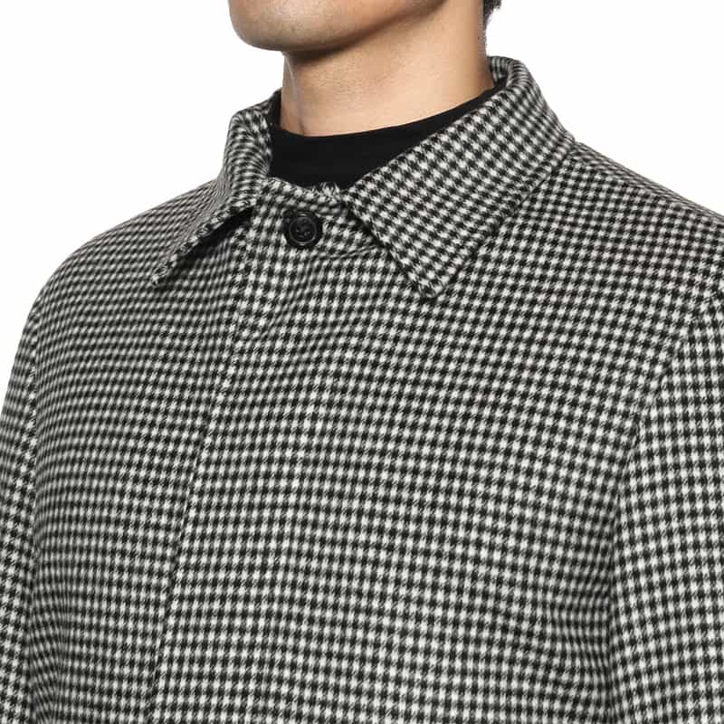 BARNEYS NEW YORK シェファードチェック柄ドライビングジャケット BLACK
