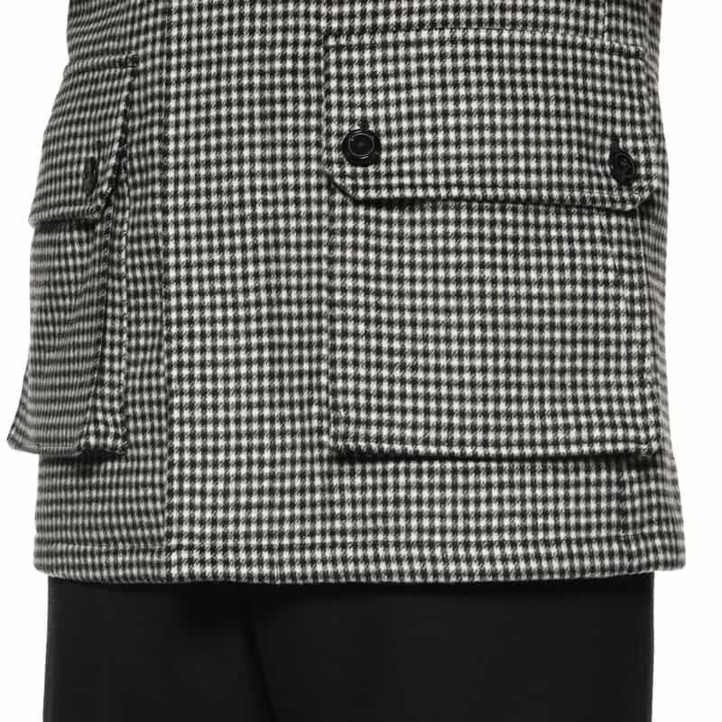 BARNEYS NEW YORK シェファードチェック柄ドライビングジャケット BLACK