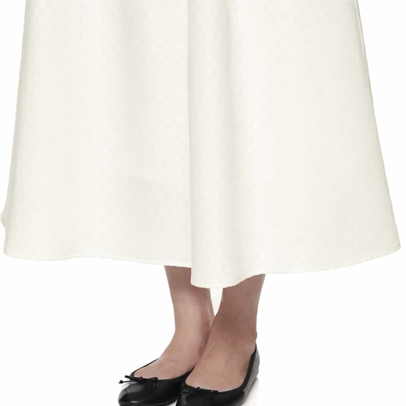 BARNEYS NEW YORK ウォッシャブル タック入りフレアスカート WHITE