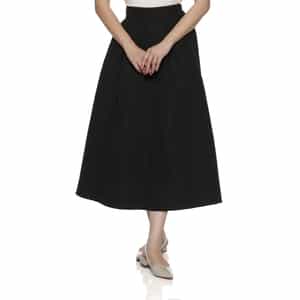 ウォッシャブル タック入りフレアスカート