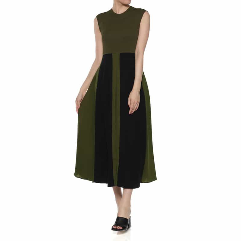 BARNEYS NEW YORK コンビネーション ロングドレス KHAKI