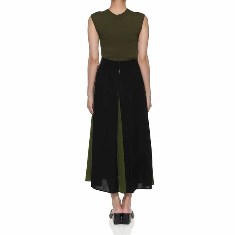 BARNEYS NEW YORK コンビネーション ロングドレス KHAKI