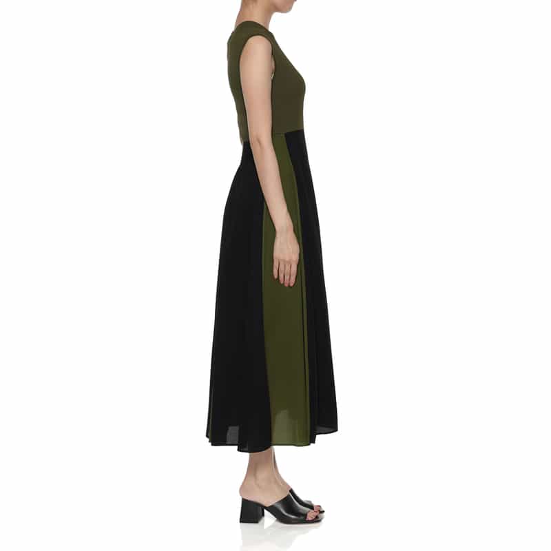 BARNEYS NEW YORK コンビネーション ロングドレス KHAKI