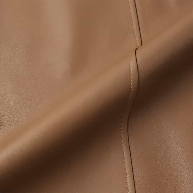 GELLI GELLI<ジェリ> ジップシャツ型レザージャケット CAMEL