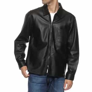 GELLI<ジェリ> ジップシャツ型レザージャケット