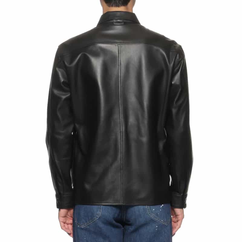 GELLI GELLI<ジェリ> ジップシャツ型レザージャケット BLACK