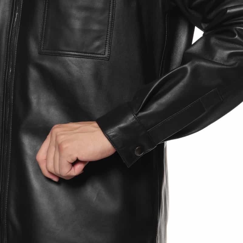 GELLI GELLI<ジェリ> ジップシャツ型レザージャケット BLACK