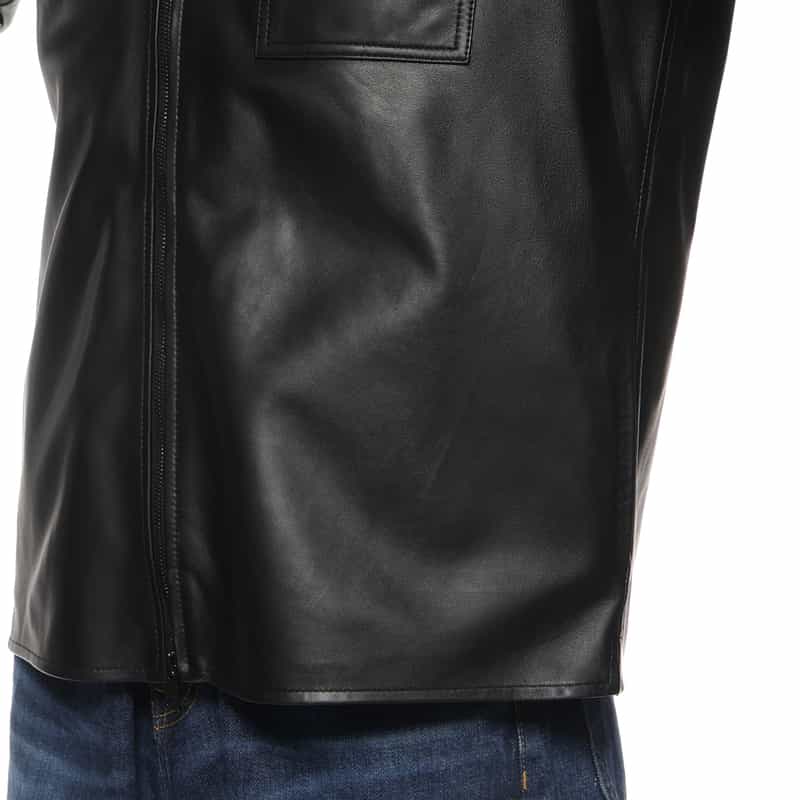 GELLI GELLI<ジェリ> ジップシャツ型レザージャケット BLACK