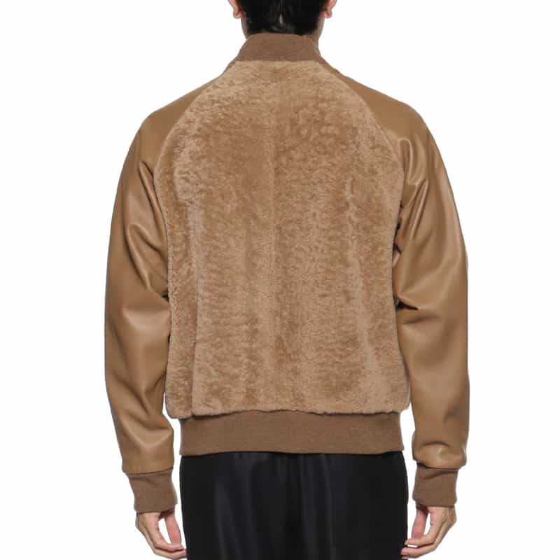 GELLI GELLI<ジェリ> コンビネーションレザージャケット CAMEL