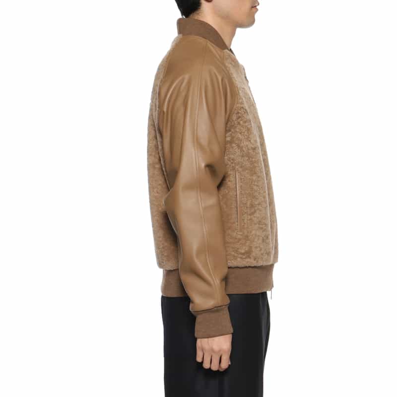 GELLI GELLI<ジェリ> コンビネーションレザージャケット CAMEL