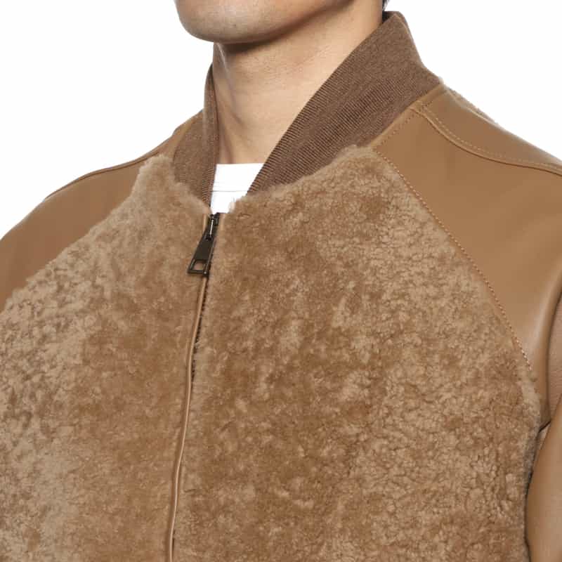 GELLI GELLI<ジェリ> コンビネーションレザージャケット CAMEL