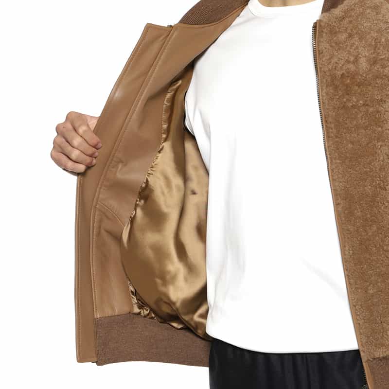 GELLI GELLI<ジェリ> コンビネーションレザージャケット CAMEL