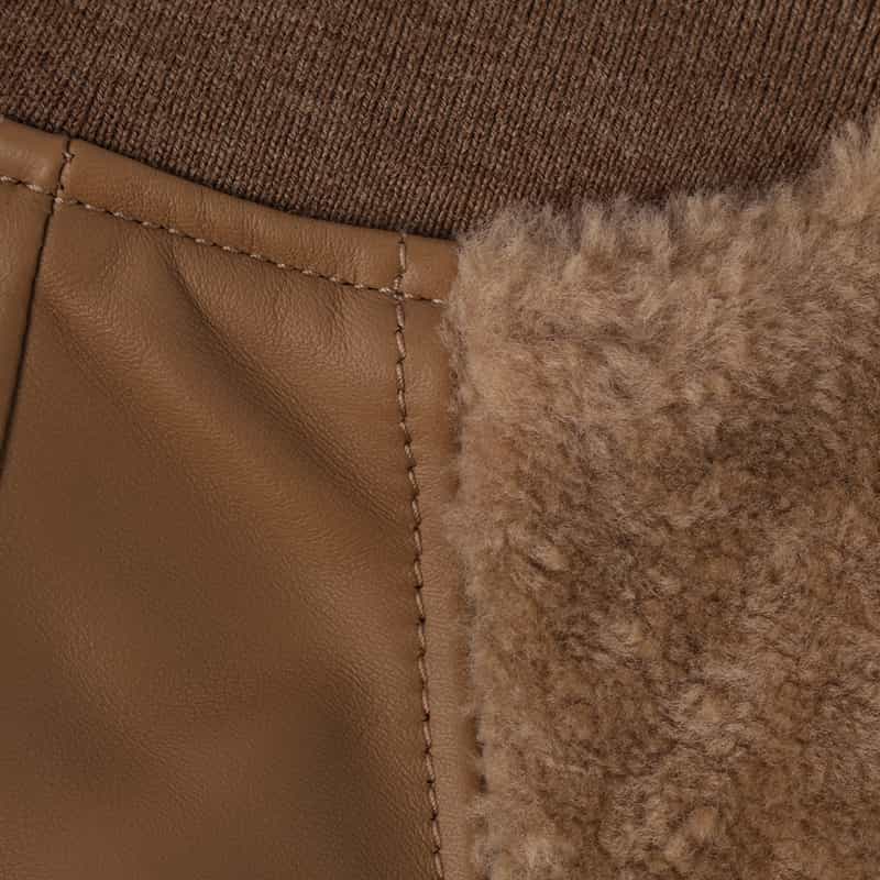 GELLI GELLI<ジェリ> コンビネーションレザージャケット CAMEL