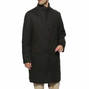 フランネルツイル素材スタンドカラーコート