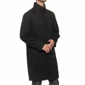 フランネルツイル素材スタンドカラーコート