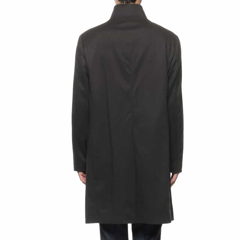 BARNEYS NEW YORK フランネルツイル素材スタンドカラーコート GRAY