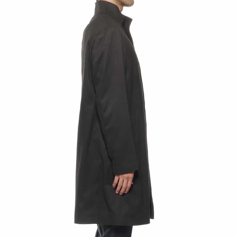 BARNEYS NEW YORK フランネルツイル素材スタンドカラーコート GRAY