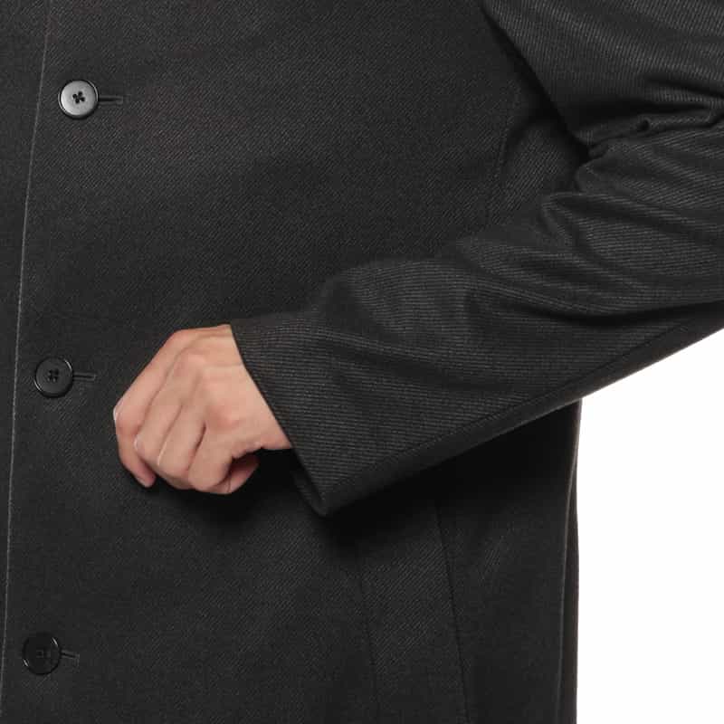 BARNEYS NEW YORK フランネルツイル素材スタンドカラーコート GRAY