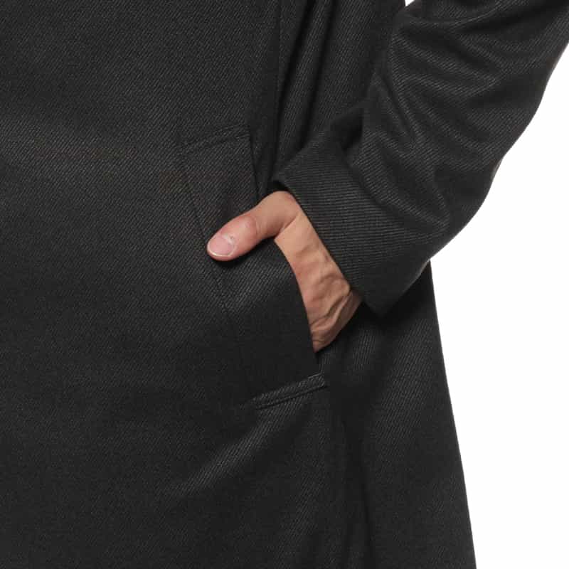 BARNEYS NEW YORK フランネルツイル素材スタンドカラーコート GRAY