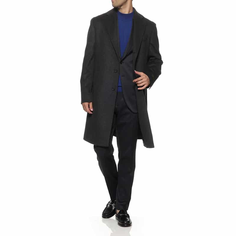 BARNEYS NEW YORK カシミヤ チェスターコート GRAY