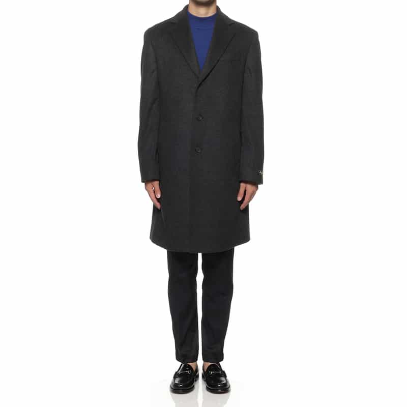 BARNEYS NEW YORK カシミヤ チェスターコート GRAY