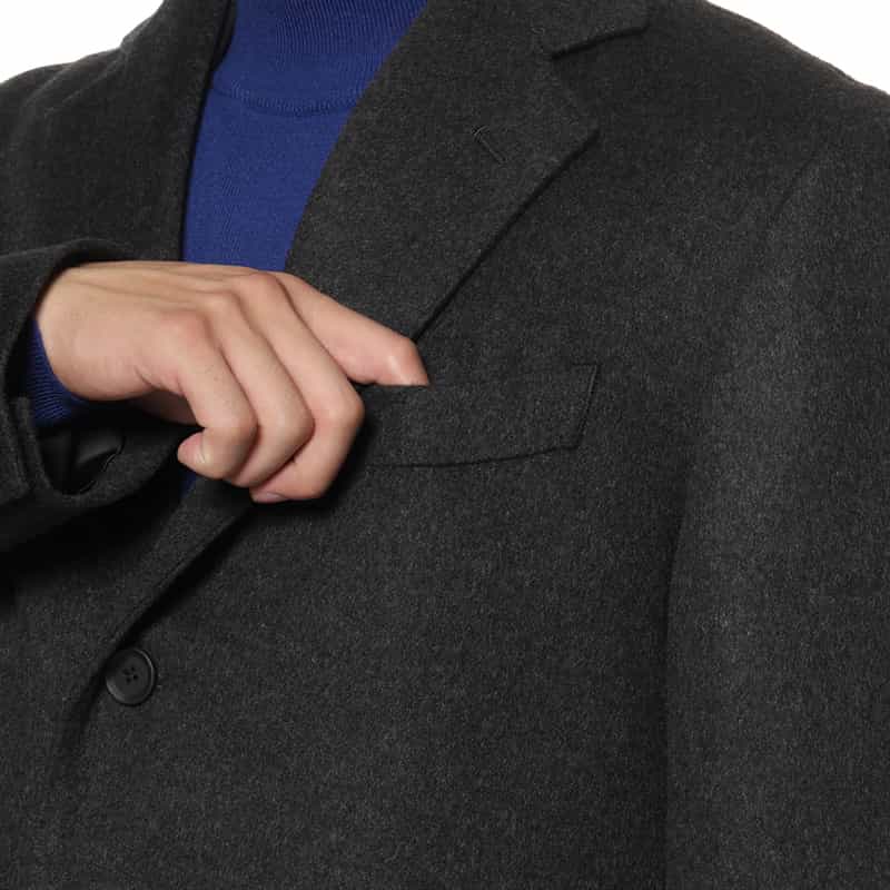 BARNEYS NEW YORK カシミヤ チェスターコート GRAY