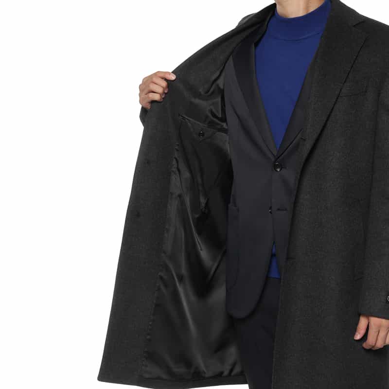 BARNEYS NEW YORK カシミヤ チェスターコート GRAY