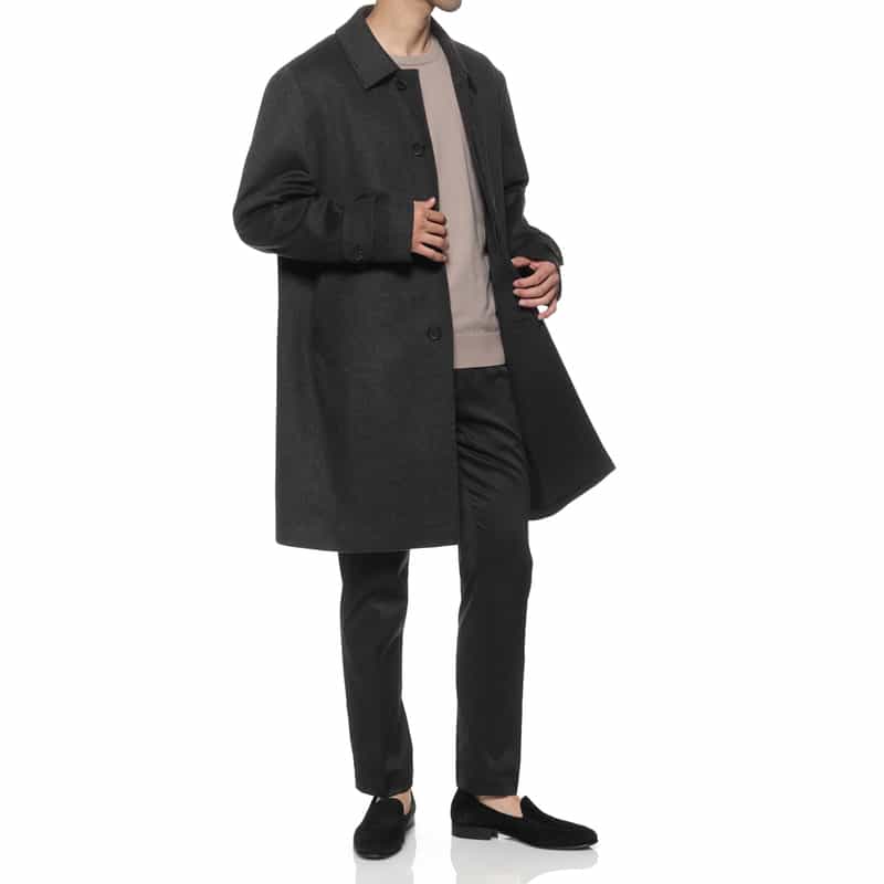 BARNEYS NEW YORK カシミヤ ステンカラーコート GRAY