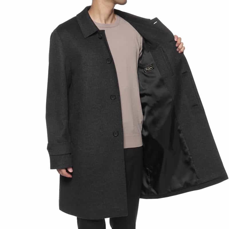 BARNEYS NEW YORK カシミヤ ステンカラーコート GRAY