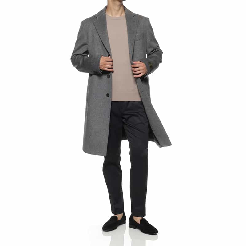 BARNEYS NEW YORK カシミヤ混チェスターコート GRAY