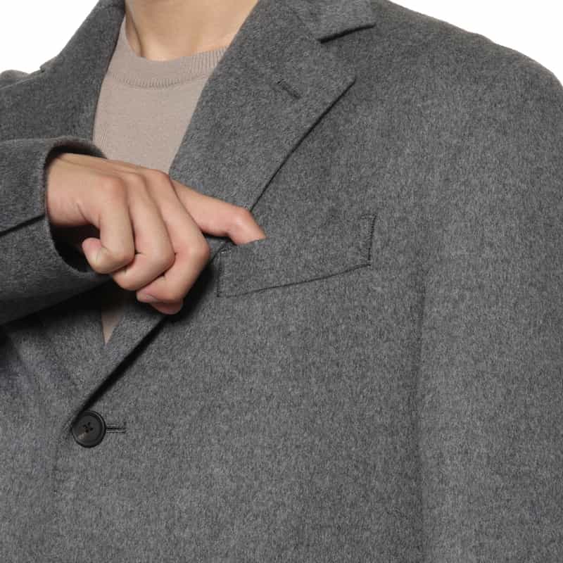 BARNEYS NEW YORK カシミヤ混チェスターコート GRAY