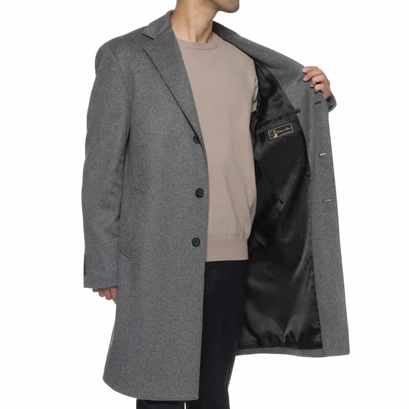 BARNEYS NEW YORK カシミヤ混チェスターコート GRAY