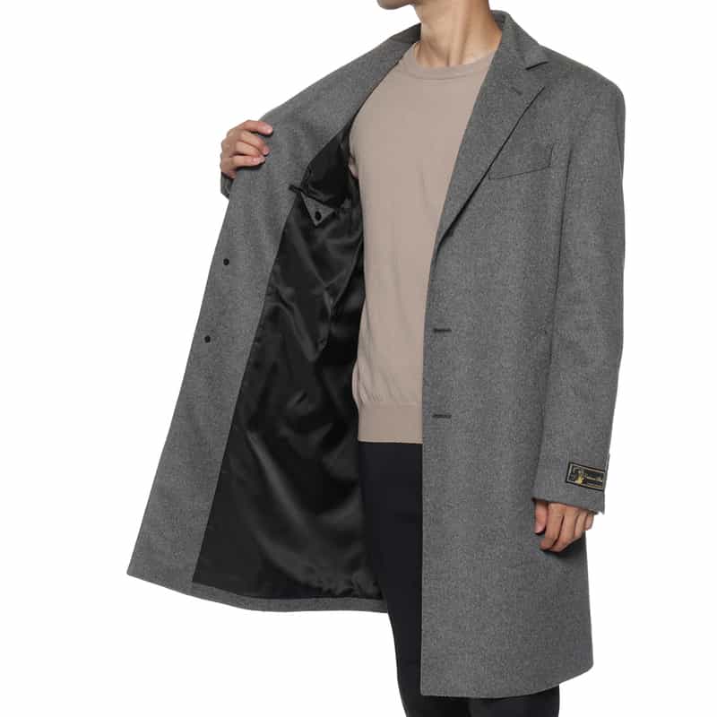 BARNEYS NEW YORK カシミヤ混チェスターコート GRAY