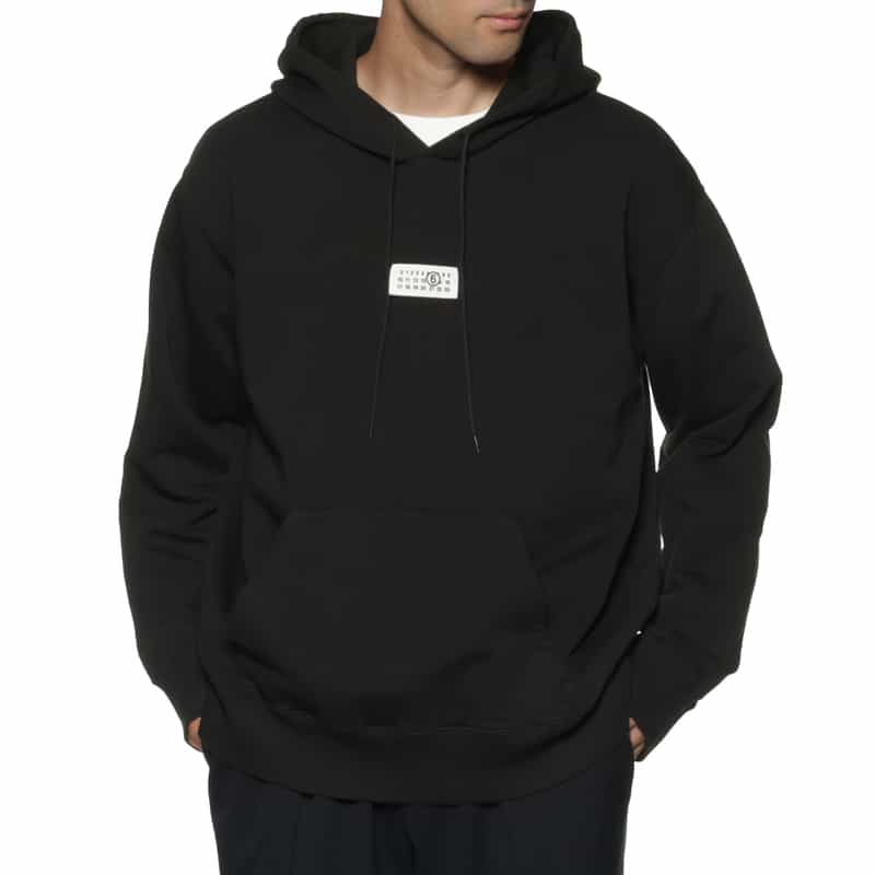 MM6 MAISON MARGIELA MM6 MAISON MARGIELA＜エムエム6 メゾン マルジェラ＞ ロゴ入りスエットフーディ BLACK